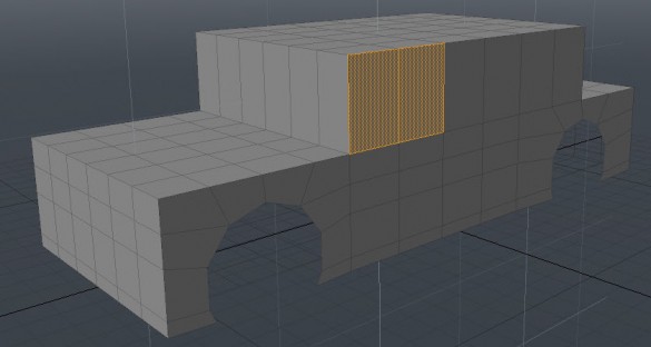 7. Select those two polygons. And Alt + c for loop slice.